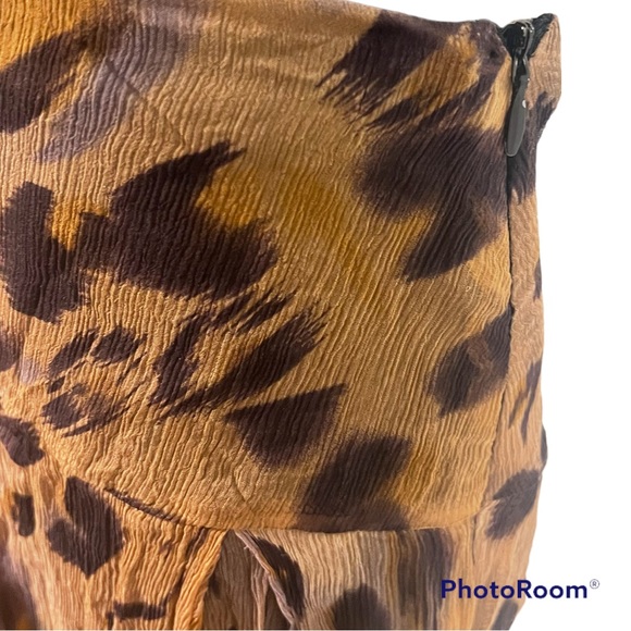 WD.NY Silk / lace cheetah print long skirt 12 - Picture 3 of 4